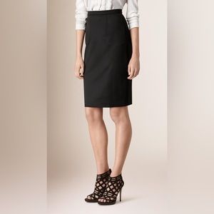 Burberry Virgin Wool Pencil Skirt Black. Brand New with Tags